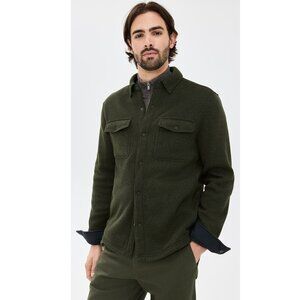 Rhone Fleece Shacket in Dark Moss